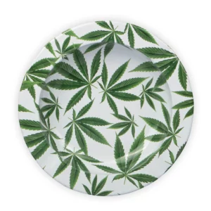 Tin Ashtray Cannabis Leaves